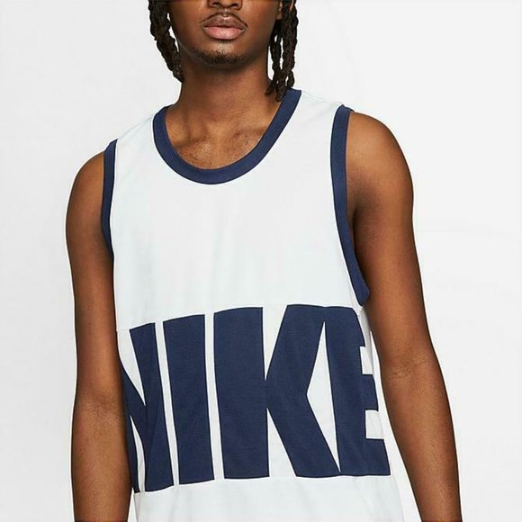 New NIKE Dri-Fit Basketball Jersey Tank Top BIG NIKE LOGO DA1041-100 - Picture 3 of 7